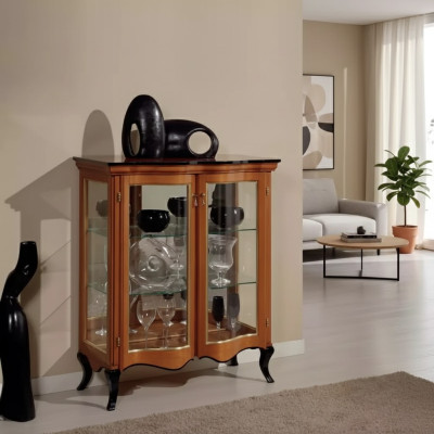 Vitrine Schrank Klassische Möbel Wohnzimmer Schränke Anrichte Italy