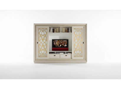 TV Schrankwand Massivholz Modern Fernsehschrank Wohnwand Echtholz Neu
