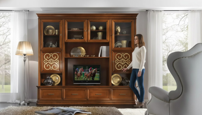 Wandschrank Wohnwand RTV Designer Möbel Wohnzimmer Italienische Neu