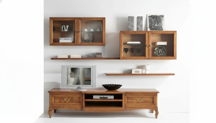 Designer Wohnzimmer 4x Wandschränke Braun Lowboard 7tlg. Wohnwand Neu