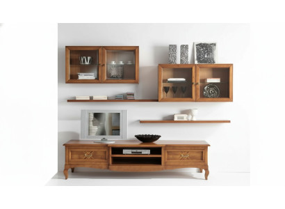 Designer Wohnzimmer 4x Wandschränke Braun Lowboard 7tlg. Wohnwand Neu