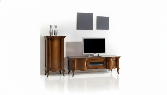 Wohnwand Wohnzimmer Holz Schränke Klassische Wand Italienische Stil