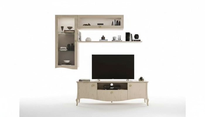 Luxus tv -Ständer Wohnzimmer rtv Lowboard Wandregale Beige Wohnwand Neu