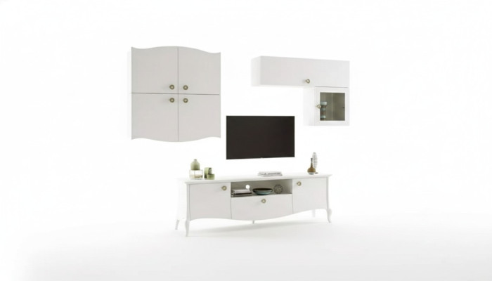 Luxus tv Ständer Wohnzimmer rtv Lowboard Sideboard Wohnwand Weiß Neu