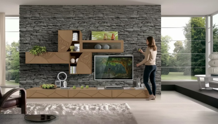 Wohnzimmer Sideboard Wohnwände Braun Schränke Regal Schrank Design Neu
