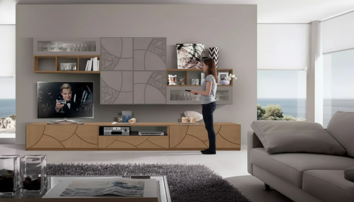 Design Wandschrank Regal Wohnzimmer Holz Schränke Wand Regale Italy Neu