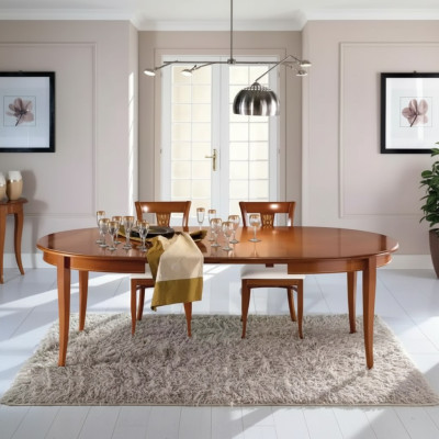 Italienische Möbel Designer Holz Tisch Sitz Ess Zimmer 4x Stuhl Garnitur