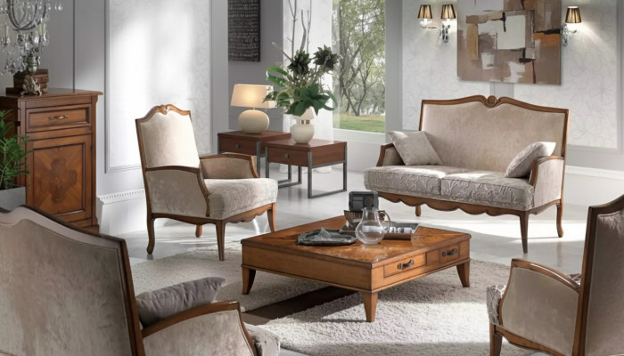Wohnzimmer Set Sessel Couchtisch Sofa 2 Sitzer Polster Sitzer Luxus Beige Neu
