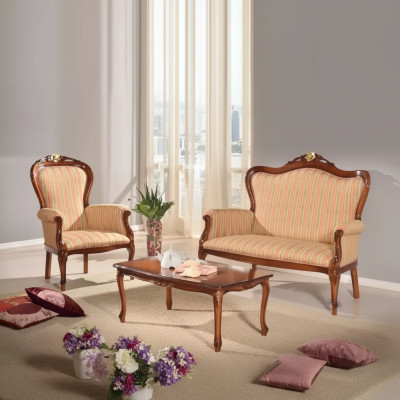 Sofagarnitur 2 Sitzer Set Design Sofa Polster Couch Klassisch Luxus Neu