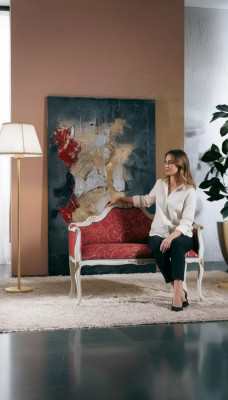 Design Italienische Möbel 2 Sitzer Sofa Couch Polster Lounge Couchen