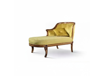 Chaiselongue Stoff Sofa Liege Chaise Klassischer Gelb Couch Textil Neu