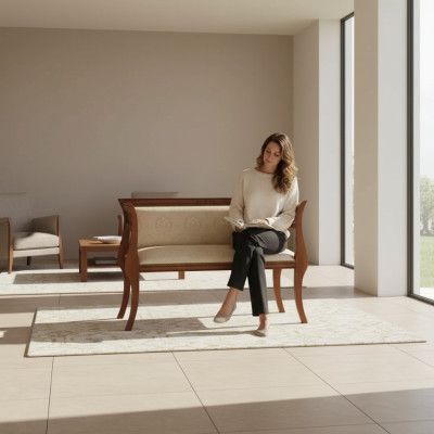 Sitzbank Klassische Bank Luxus Polstermöbel Designer Sitzmöbel 111x43x78