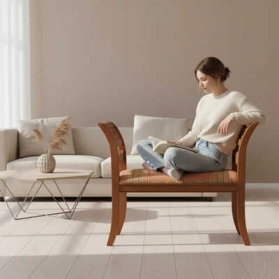 Sitzbank Polster Stoff Sitz Stil Klassische Designer Wohnzimmer Möbel