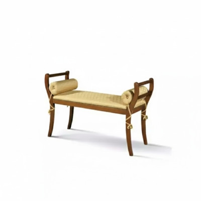 Klassischer Bank Hocker Sitzbank Neu Sitzmöbel Polster Textil Stoff