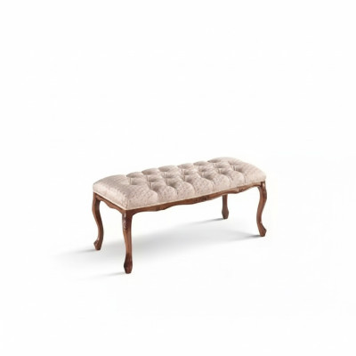 Sitzmöbel Sitzbank Polsterbank Holzbank Gepolstert Stoff Hocker Rosa Neu