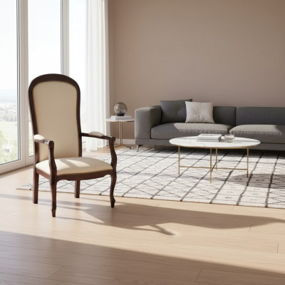 Wohnzimmer Sessel 1 Sitz Couch Polster Luxus Textil Design Holz Möbel