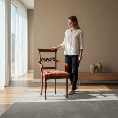 Wohnzimmer Stuhl Design Esszimmer Holz Stühle Polster mit Armlehne Neu