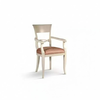 Stuhl mit Armlehne Braun Design Wohnzimmer Polster Esszimmer Holz Neu