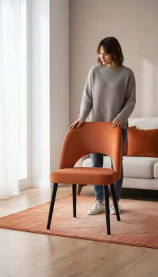 Luxus Design Polster Stuhl Esszimmerstuhl Sitz Lehn Esszimmer Holz Neu