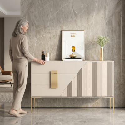 Kommode Sideboard Holz Grau Esszimmer Design luxus Modern Möbel Neu
