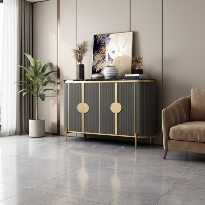 Luxus Sideboard Kommode Wohnzimmer Designer Grau Möbel Modern Neu