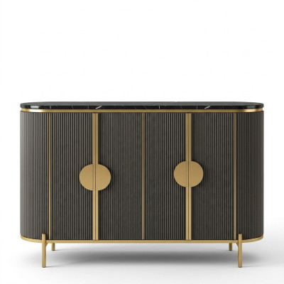 Luxus Sideboard Kommode Wohnzimmer Designer Grau Möbel Modern Neu