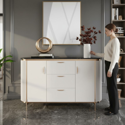 Sideboard Kommode Anrichte Holz Modern Weiß Wohnzimmer Kommoden Neu