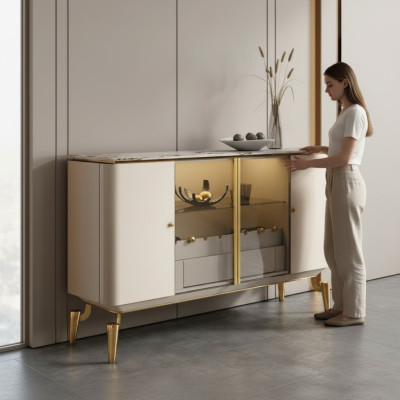 Designer Kommode Anrichte Side Board Schrank Wohn Zimmer Regal Luxus