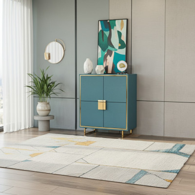 Modern Sideboard Blau Wohnzimmer Kommode Luxus Regale Möbel Neu