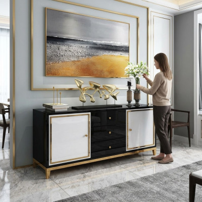 Design Kommode Wohnzimmer Anrichte Moderne Sideboard Holz Schrank Neu