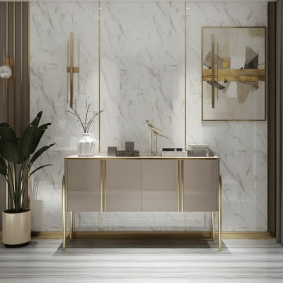 Designer Kommode Anrichte Schrank Regal Holz Luxus Kommoden Sideboard