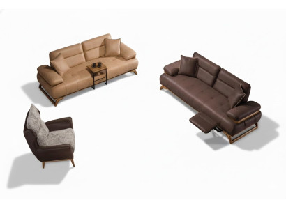 Modern Wohnzimmer Möbel Luxus Sofagarnitur 3+3+1 Sitzer Beistelltisch Sofort