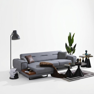Modern Grau Ecksofa L-Form Wohnzimmer Sofa Luxus Einrichtung Neu Design