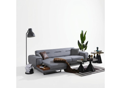 Modern Grau Ecksofa L-Form Wohnzimmer Sofa Luxus Einrichtung Neu Design