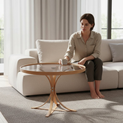 Modern Designer Couchtisch Rund Einrichtung Luxus Tisch Kaffee Wohnzimmer