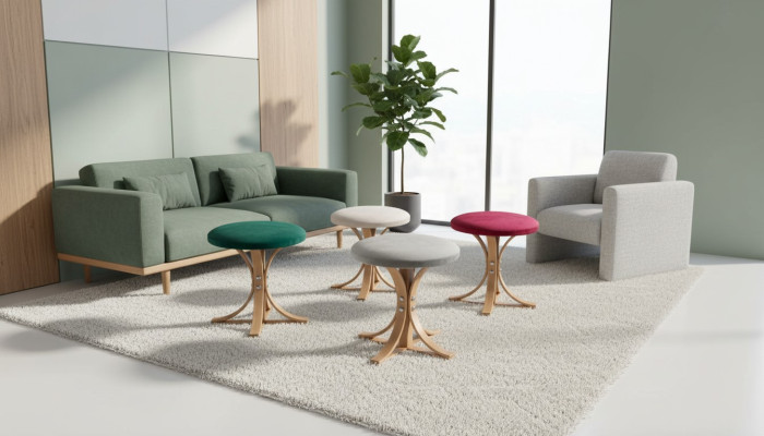 Modern Designer 4x Hocker Komplett Möbel Wohnzimmer Luxus Einrichtung
