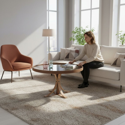 Luxus Couchtisch Wohnzimmer Rund Kaffee Tisch Möbel Designer Einrichtung