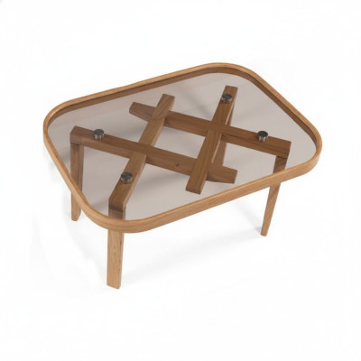 Luxus Möbel Couchtisch Moderner Einrichtung Glastisch Beige Wohnzimmer