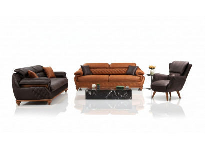 Wohnzimmer Komplett 3tlg Modern 2x Dreisitzer Sofa Couch Luxus Sessel Neu