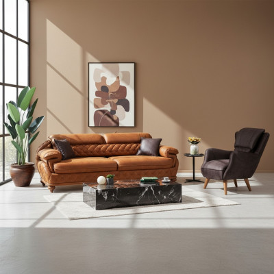 Modern Wohnzimmer Komplett Set Dreisitzer Sofa Couch Sessel Luxus Möbel