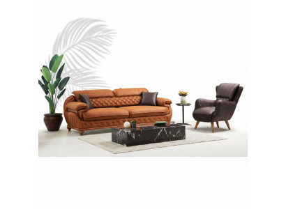 Modern Wohnzimmer Komplett Set Dreisitzer Sofa Couch Sessel Luxus Möbel