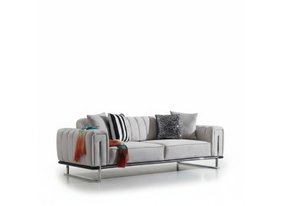 Wohnzimmer Grau Sofa Couch Dreisitzer Modern Polstersofas Neu Sitz Möbel