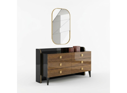 Modern Luxus Schlafzimmer Kommode mit Spiegel Design Schrank Möbel