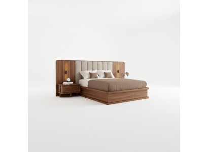 Luxus Set Schlafzimmer Komplett Doppel Bett 2x Nachttische Modern Neu