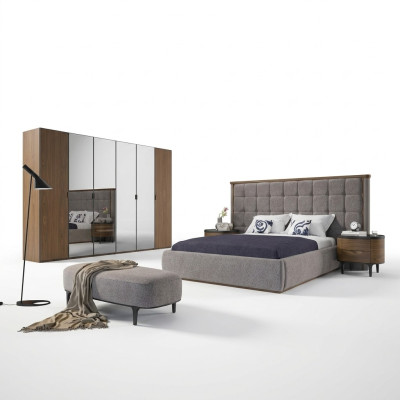 Schlafzimmer Luxus Set 4tlg Bett 2x Nachttische Design Bank Modern Möbel