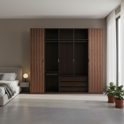 Schlafzimmer Modern Kleiderschrank Holzschrank Design Schrank Glastüren