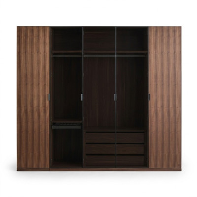Schlafzimmer Modern Kleiderschrank Holzschrank Design Schrank Glastüren