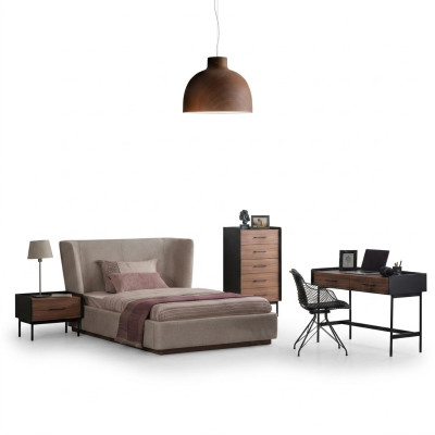 Design Komplett 4tlg Schlafzimmer Bett Nachttisch Modern Kommode Neu