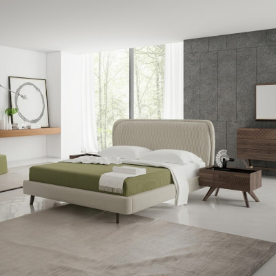 Schlafzimmer Set 5tlg Luxus Doppel Bett 2x Nachttische Luxus Kommode mit Spiegel