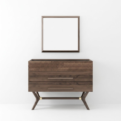 Luxus Kommode mit Spiegel Schlafzimmer Stil Modern Holzschrank Design